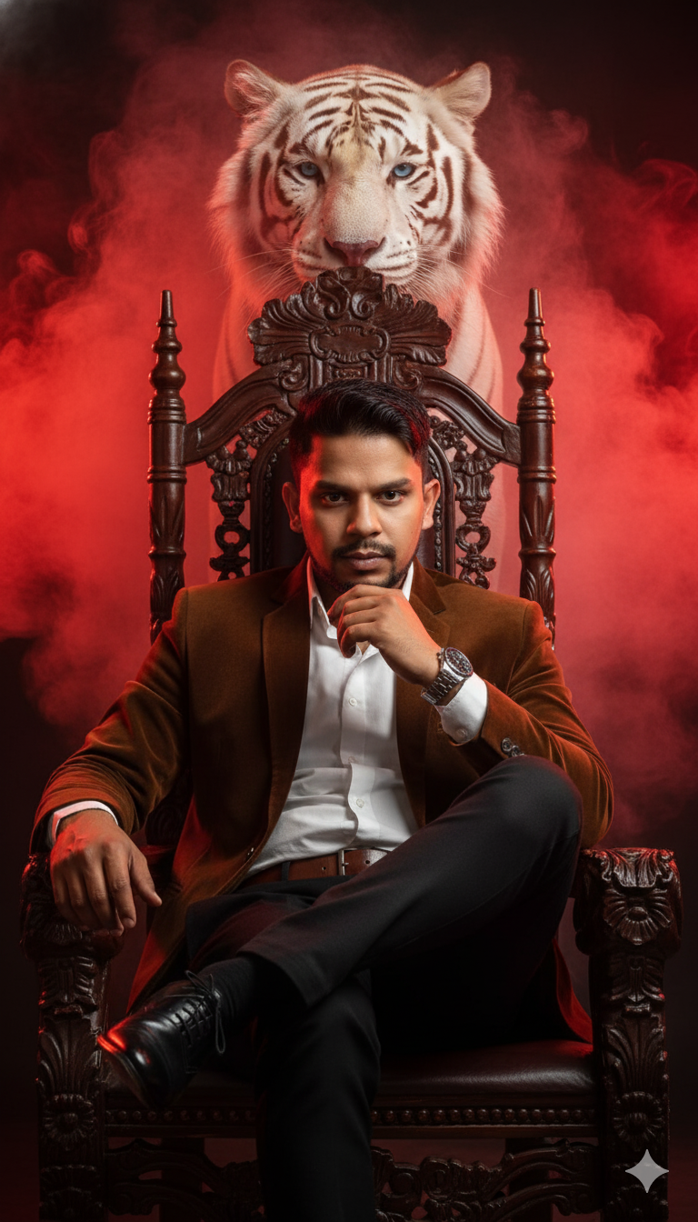 Example of Gemini photo prompt with white tiger."