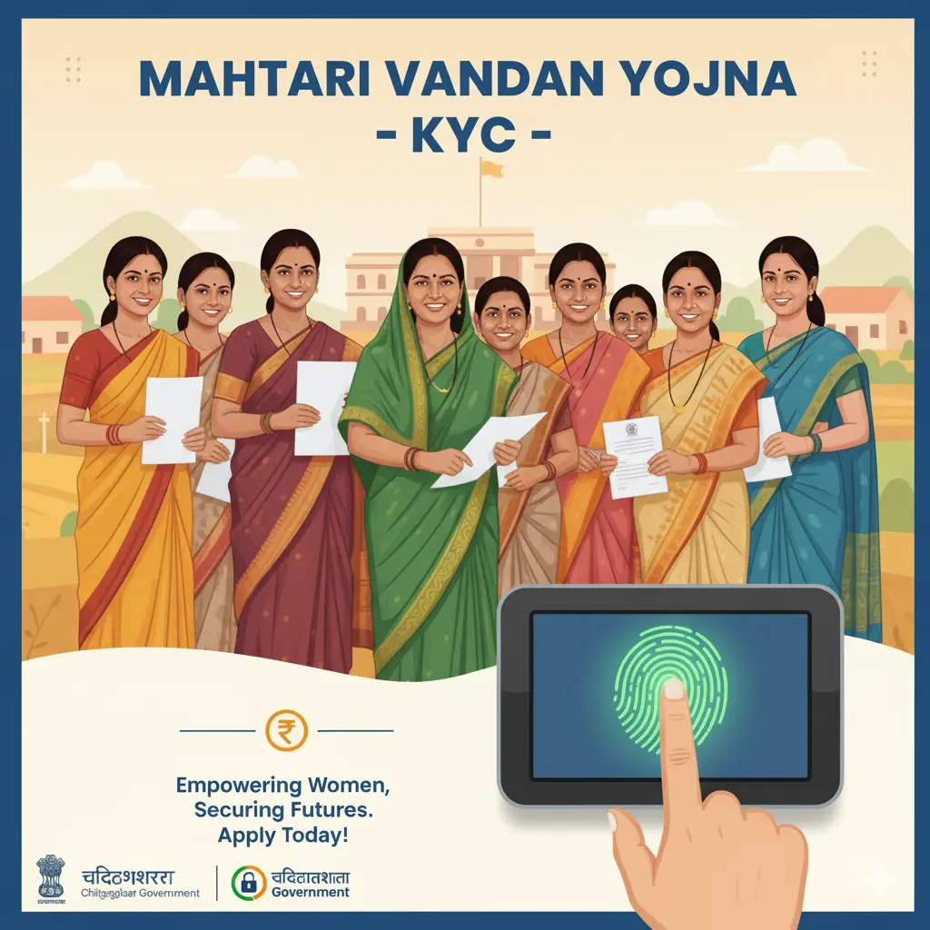 Mahtari Vandan E KYC verification at CSC Center